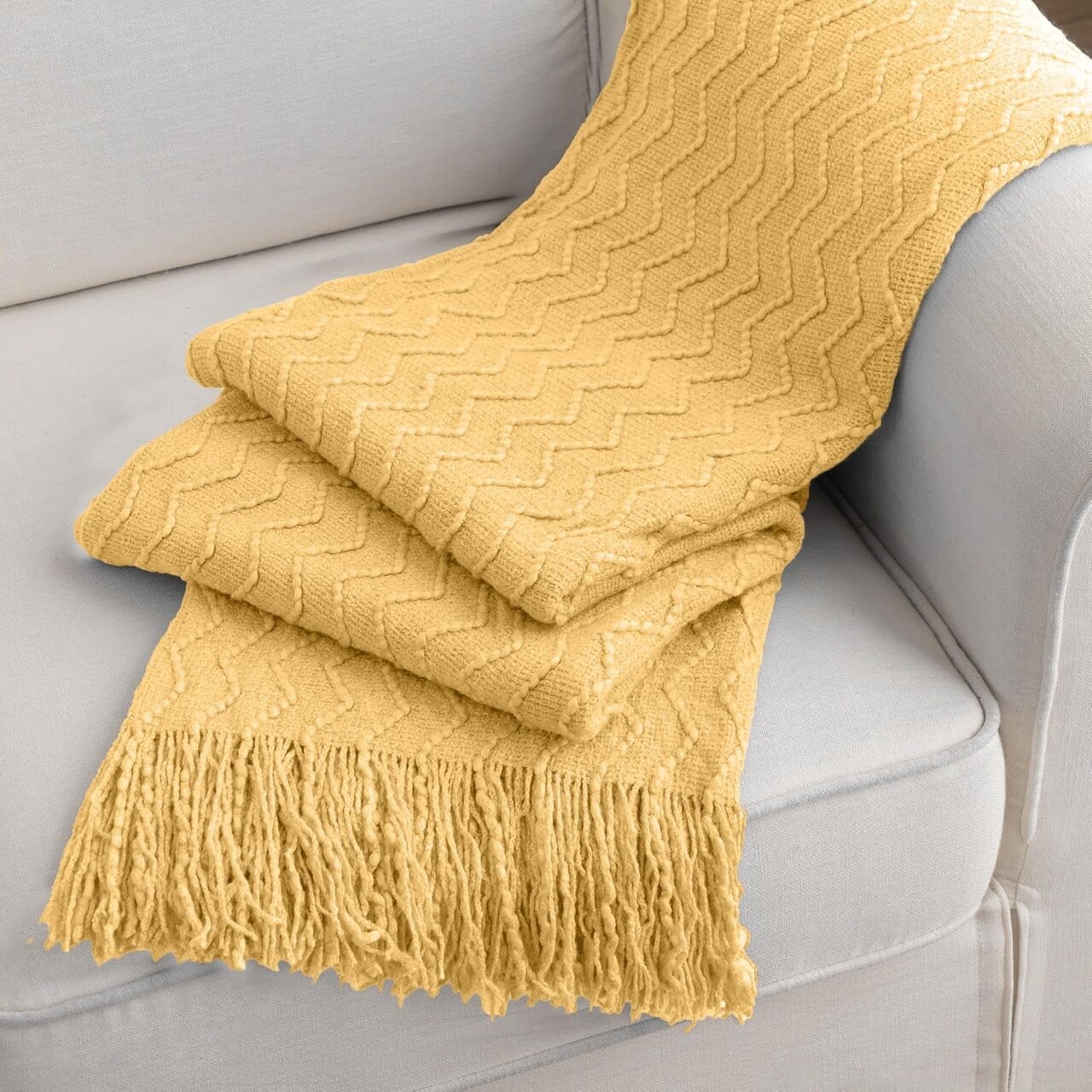 Yellow sofa throw blanket sale